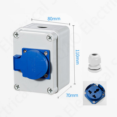 Vanjska utičnica za kišnicu Tri rupe 10A kućna zidna višenamjenska vanjska utičnica Kutija za punjenje električnog automobila