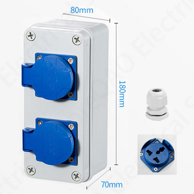 Vanjska utičnica za kišnicu Tri rupe 10A kućna zidna višenamjenska vanjska utičnica Kutija za punjenje električnog automobila