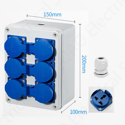 Vanjska utičnica za kišnicu Tri rupe 10A kućna zidna višenamjenska vanjska utičnica Kutija za punjenje električnog automobila