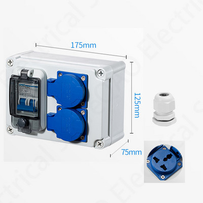 Vanjska utičnica za kišnicu Tri rupe 10A kućna zidna višenamjenska vanjska utičnica Kutija za punjenje električnog automobila