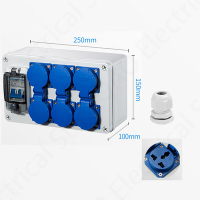 Vanjska utičnica za kišnicu Tri rupe 10A kućna zidna višenamjenska vanjska utičnica Kutija za punjenje električnog automobila