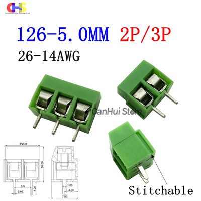 10 gab KF128-3P4P5P6P7P8P9P10P12P14P16P 2PIN 2.54/3.5/3.81/3.96/5.0/5.08/7.5 MM Pitch PCB Skrūvju spailes Bloki Savienotājs 300V10A