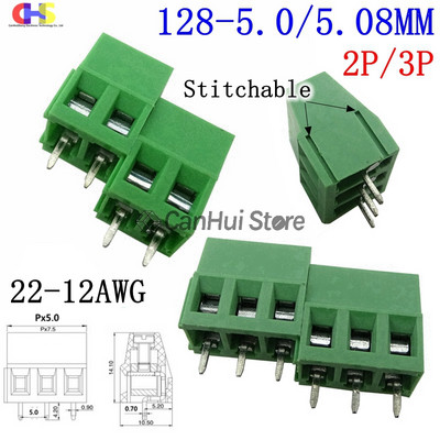 10 gab KF128-3P4P5P6P7P8P9P10P12P14P16P 2PIN 2.54/3.5/3.81/3.96/5.0/5.08/7.5 MM Pitch PCB Skrūvju spailes Bloki Savienotājs 300V10A