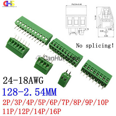 10 gab KF128-3P4P5P6P7P8P9P10P12P14P16P 2PIN 2.54/3.5/3.81/3.96/5.0/5.08/7.5 MM Pitch PCB Skrūvju spailes Bloki Savienotājs 300V10A