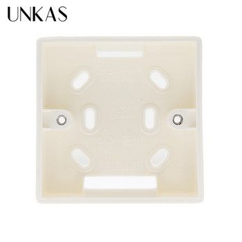 UNKAS Κουτί εξωτερικής τοποθέτησης 86mm*86mm*34mm για 86mm Τυπικός διακόπτης αφής και υποδοχή Εφαρμογή για οποιαδήποτε θέση επιφάνειας τοίχου