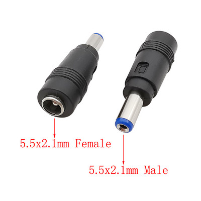 Līdzstrāvas barošanas vīrišķais-sieviešu adapteris 6,0x4,4mm 6,3x3,0mm 5,5x2,5mm 5,5x2,1mm 5,5x1,7mm 4,8x1,7mm 4,0x1,7mm 3,5x1,35 mm klēpjdatora savienotājs