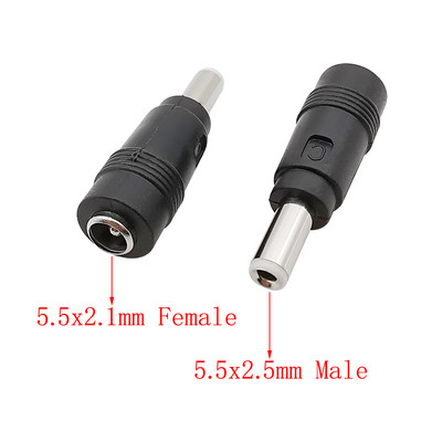 Līdzstrāvas barošanas vīrišķais-sieviešu adapteris 6,0x4,4mm 6,3x3,0mm 5,5x2,5mm 5,5x2,1mm 5,5x1,7mm 4,8x1,7mm 4,0x1,7mm 3,5x1,35 mm klēpjdatora savienotājs