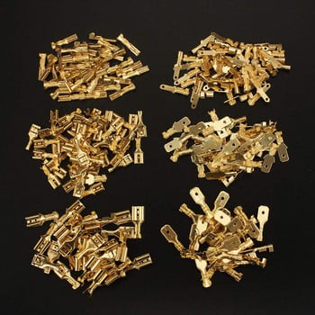 100Pcs 2,8mm 4,8mm 6,3mm βύσμα ελατηρίου Θηλυκό Αρσενικό Spade Τερματικά κρύου πρεσαρίσματος Σύνδεσμος ηχείων αυτοκινήτου Σετ ηλεκτρικοί συνδετήρες καλωδίων