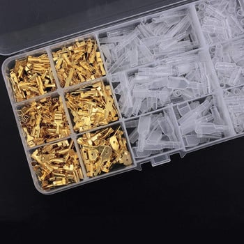 100Pcs 2,8mm 4,8mm 6,3mm βύσμα ελατηρίου Θηλυκό Αρσενικό Spade Τερματικά κρύου πρεσαρίσματος Σύνδεσμος ηχείων αυτοκινήτου Σετ ηλεκτρικοί συνδετήρες καλωδίων