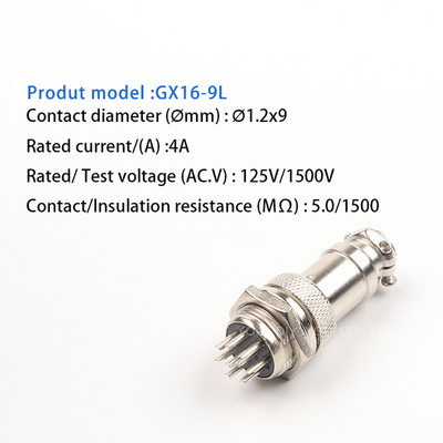 1 set GX16 Matica TIP Muški i ženski električni konektor 2/3/4/5/6/7/8/9/10 Pin Okrugla zrakoplovna utičnica Žica Panel konektor