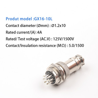 1 set GX16 Matica TIP Muški i ženski električni konektor 2/3/4/5/6/7/8/9/10 Pin Okrugla zrakoplovna utičnica Žica Panel konektor