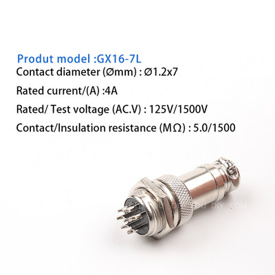1 set GX16 Matica TIP Muški i ženski električni konektor 2/3/4/5/6/7/8/9/10 Pin Okrugla zrakoplovna utičnica Žica Panel konektor