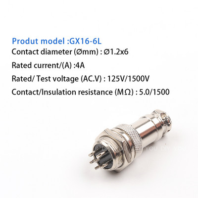 1 set GX16 Matica TIP Muški i ženski električni konektor 2/3/4/5/6/7/8/9/10 Pin Okrugla zrakoplovna utičnica Žica Panel konektor