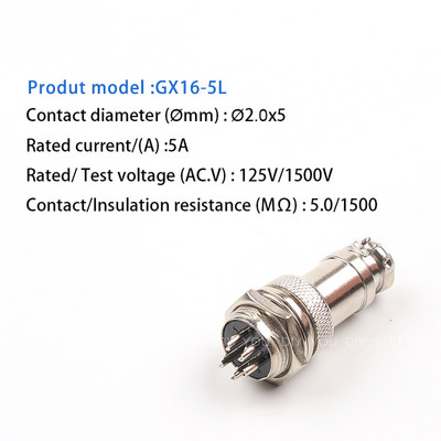1 set GX16 Matica TIP Muški i ženski električni konektor 2/3/4/5/6/7/8/9/10 Pin Okrugla zrakoplovna utičnica Žica Panel konektor