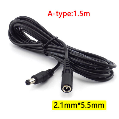 DC emane isane pikenduskaabel 5 V 12 V toiteadapteri juhe 5,5 x 2,1 mm 3,5 x 1,35 mm pistikupesa CCTV turvakaameraliini jaoks