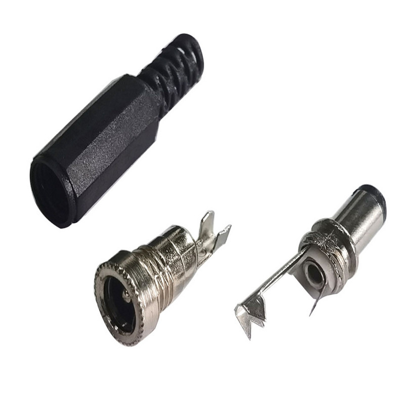 10 gab. Augstas kvalitātes līdzstrāvas savienotājs 2,5/2,1 * 5,5 mm strāvas ligzda DC strāvas savienotājs 5,5x2,1/5,5x2,5 mm vīrietis un sieviete