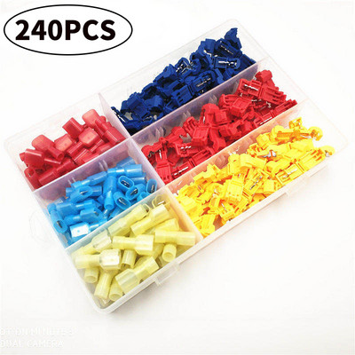 60/120/240/360 gab Scotch Lock Gofrēšanas spailes Elektrisko kabeļu savienotāji Ātri ātri savienojami bloķēšanas vadu spailes Gofrēšanas komplekta komplekts