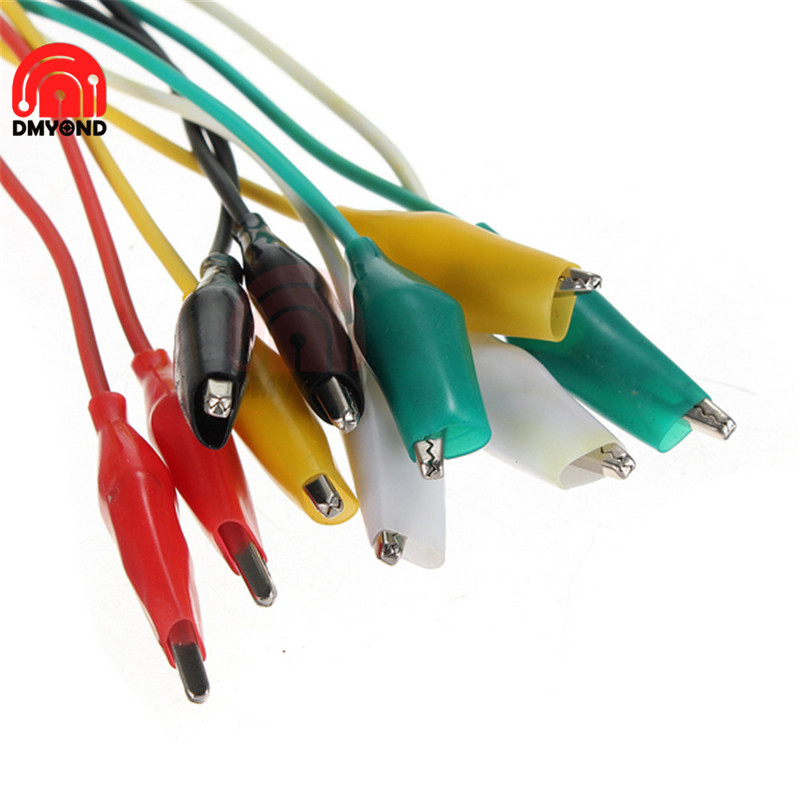 10 buc 5 culori sârmă de centură cleme aligator electronice bricolaj teaca clemă electrică clemă de test cu două capete surse de alimentare cablu de testare