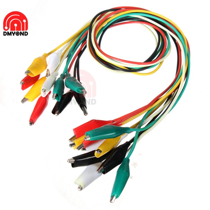 10 buc 5 culori sârmă de centură cleme aligator electronice bricolaj teaca clemă electrică clemă de test cu două capete surse de alimentare cablu de testare