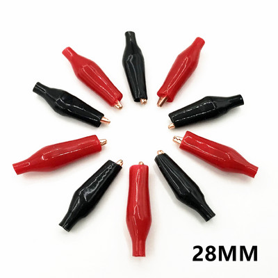 10tk/partii 28MM metallist alligaatoriklamber S4 krokodilli elektriline klamber sondimõõturi testimiseks must punane dropshipping