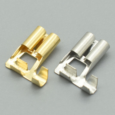 50-200Pcs DJD031-2 Brass Crimp Terminal Female Spade Connector H4 9003 7,8mm Γωνία κάμψης Καρφίτσες υποδοχής αυτοκινήτου