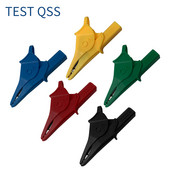 QSS lieljaudas aligatora saspraudes pilnībā izolētas drošas krokodila skavas ar 4 MM banānu ligzdu elektriskajai pārbaudei Q.60073