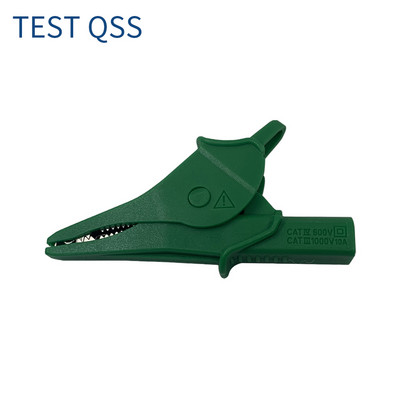 QSS lieljaudas aligatora saspraudes pilnībā izolētas drošas krokodila skavas ar 4 MM banānu ligzdu elektriskajai pārbaudei Q.60073
