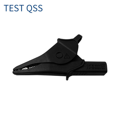 QSS lieljaudas aligatora saspraudes pilnībā izolētas drošas krokodila skavas ar 4 MM banānu ligzdu elektriskajai pārbaudei Q.60073