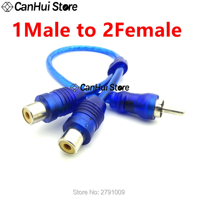 1kom Audio kabel za automobil 1 muški na 2 ženske / 1 ženski RCA 2 muški adapterski kabel Razdjelnik žice Konektor za stereo audio signal