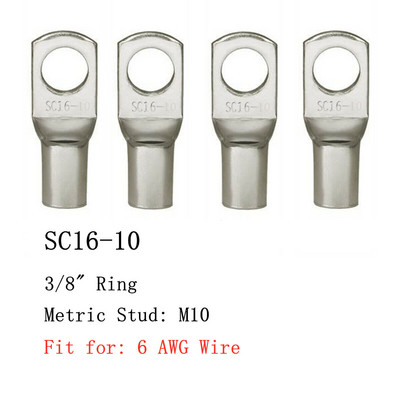 100/50/25/10PCS 4-25mm Asortiman Konzervirane bakrene ušice Prstenasti stezaljke Baterija Žica za zavarivanje Komplet konektora