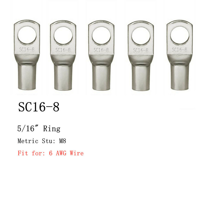 100/50/25/10PCS 4-25mm Asortiman Konzervirane bakrene ušice Prstenasti stezaljke Baterija Žica za zavarivanje Komplet konektora