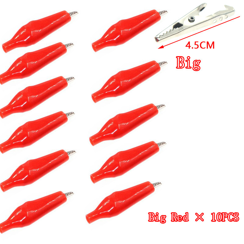 10 komada metalne aligatorske kopče, krokodilske električne stezaljke, mjerač sonde, crno-crvene s plastičnim prtljažnikom, automobilska baterija