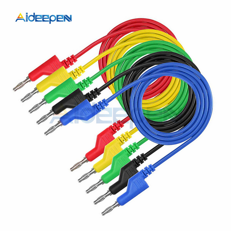 5PCS P1036B Test Lead Kit 4MM banana utikač za ispitivanje Kabel s kukom Zamjenjiva multimetarska sonda Testna žica Sonda Aligator stezaljka