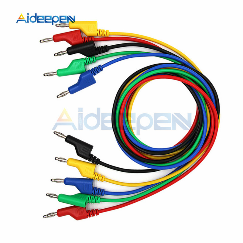 5PCS P1036B Test Lead Kit 4MM banana utikač za ispitivanje Kabel s kukom Zamjenjiva multimetarska sonda Testna žica Sonda Aligator stezaljka