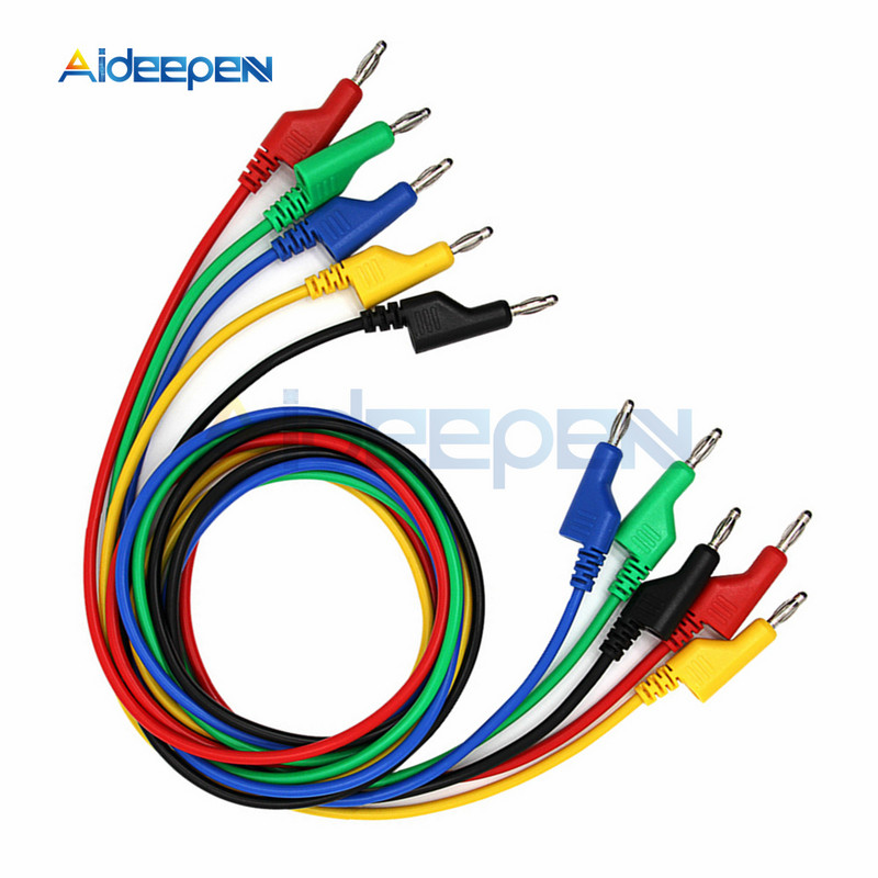 5PCS P1036B Test Lead Kit 4MM banana utikač za ispitivanje Kabel s kukom Zamjenjiva multimetarska sonda Testna žica Sonda Aligator stezaljka