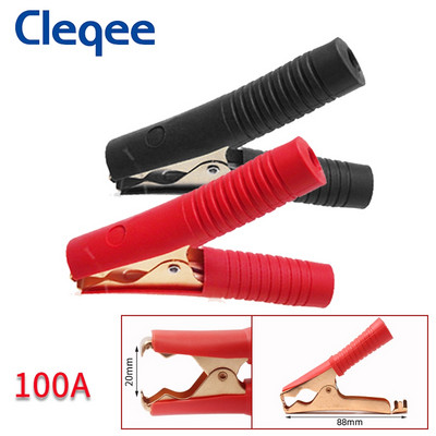 Cleqee 15A 30A 100A Aligatorska kopča Izolirana krokodilska stezaljka Adapter Stezaljka za bateriju Odgovara za zavarivanje / 4 mm banana utikač ispitni kabel
