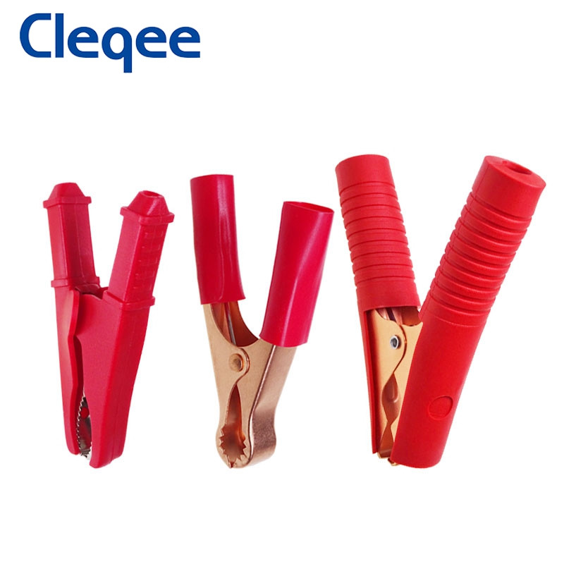 Cleqee 15A 30A 100A Aligatorska kopča Izolirana krokodilska stezaljka Adapter Stezaljka za bateriju Odgovara za zavarivanje / 4 mm banana utikač ispitni kabel