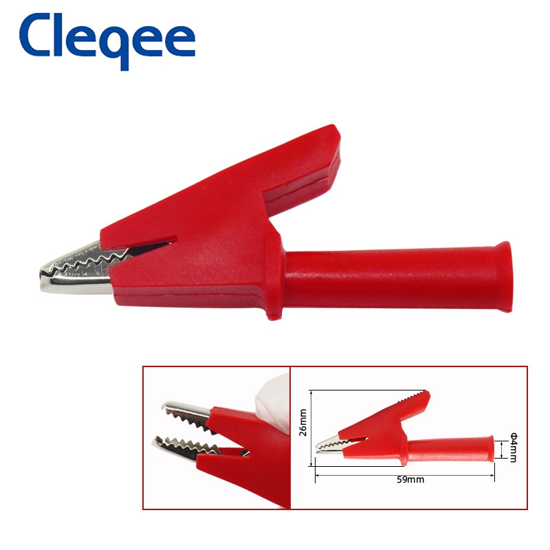Cleqee 15A 30A 100A Aligatorska kopča Izolirana krokodilska stezaljka Adapter Stezaljka za bateriju Odgovara za zavarivanje / 4 mm banana utikač ispitni kabel