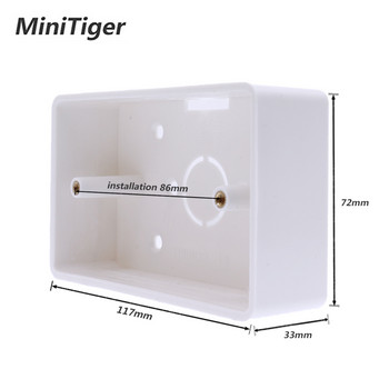 Κουτί εξωτερικής τοποθέτησης Minitiger 117mm*72mm*33mm για διακόπτη αφής 118*72mm και υποδοχή USB για οποιαδήποτε θέση επιφάνειας τοίχου