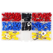 200kom RV električni prstenasti terminalni komplet za stezanje konektora s kutijom, bakrenom žicom izoliranom bakrenom žicom na kraju igle