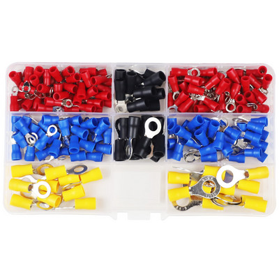 200 τεμ. RV Electrical RV Terminal Crimp Connector Kit με κουτί, άκρο άκρο πείρου με καλώδιο με μόνωση από χάλκινο σύρμα