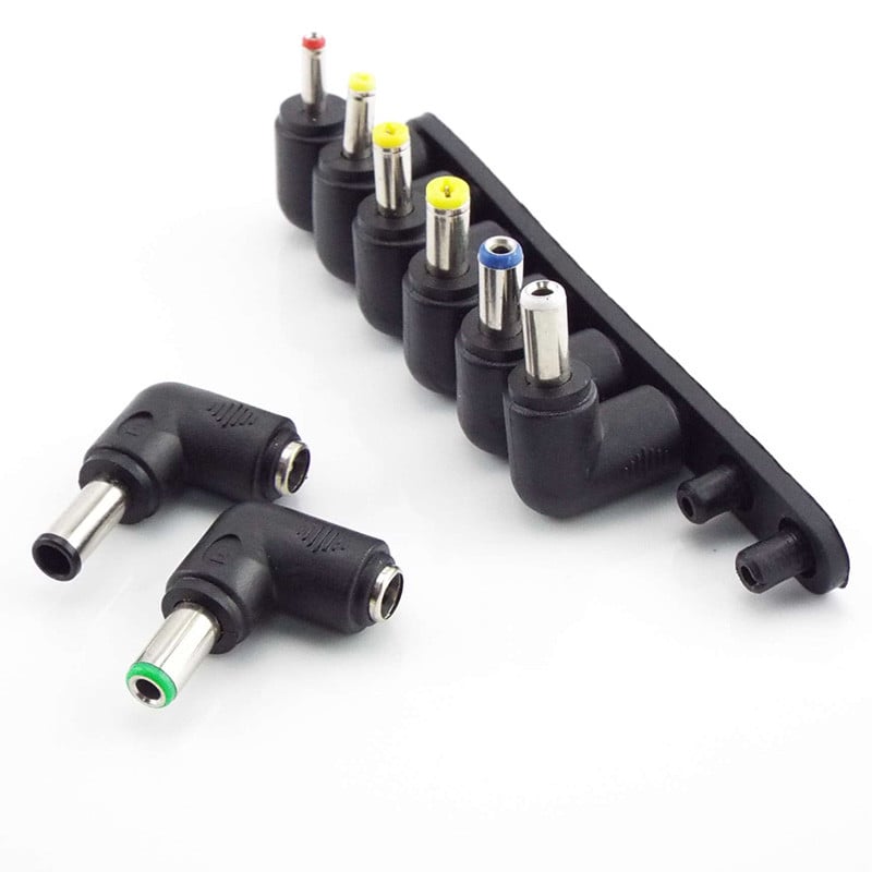 Universal 5.5x2.1mm DC mamă la mascul Adaptor de alimentare pentru mufă de alimentare Sfaturi Seturi de conectori pentru seturi de mufe pentru laptop Thinkpad unghi drept
