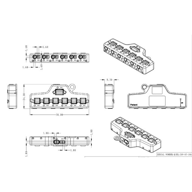 0-42 V DC 3/6 portova Distribucija, Port Sharing Box/Distributor, Port Hub za Model Lghts Connection
