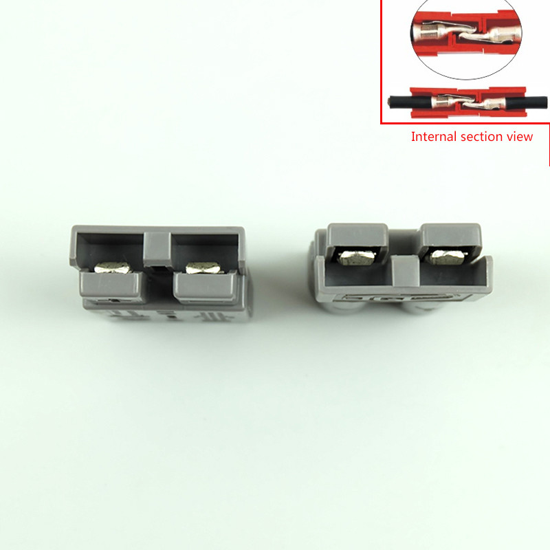 600V 50A Bakrena srebrna baterija Brzi konektor Komplet za spajanje Utikač Isključite vitlo Prikolica Povežite maks. za 6AWG žicu