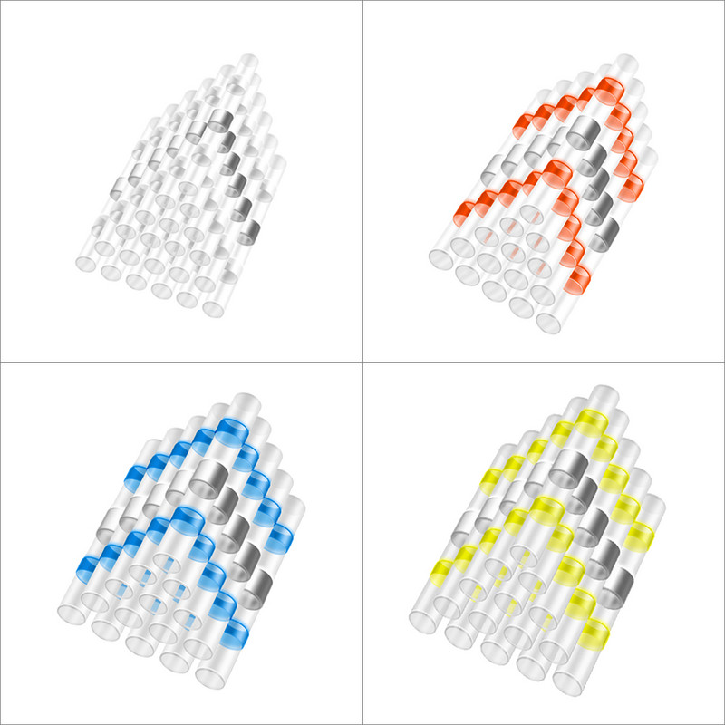 10 50 KOM. Konektori za lemljenje za brtvene žice Komplet konektora za lemljenje toplinsko skupljajuće cijevi Automobilski brodski izolirani