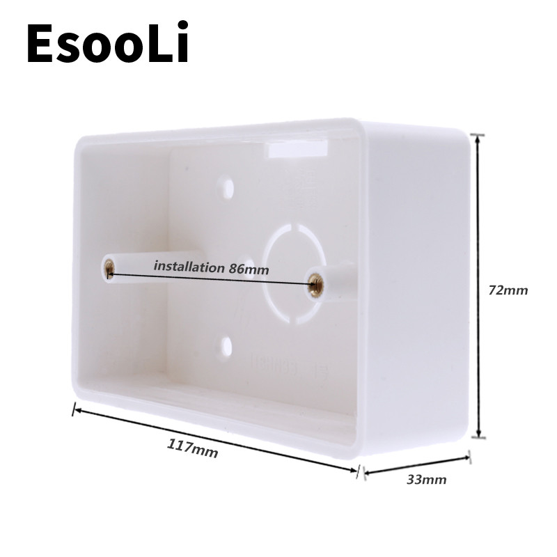 Vanjska kutija za ugradnju 117mm*72mm*33mm za 118*72mm prekidač osjetljiv na dodir i USB utičnicu za bilo koji položaj zidne površine 5.0