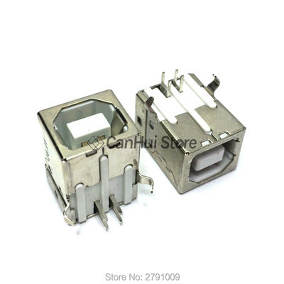 10 PC USB 2.0 savienotāja ligzdas ligzda B tips 90/180 grādu savienotājs lodēšanas PCB savienotājs D Printera interfeiss balts/melns