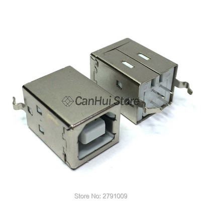 10 PC USB 2.0 savienotāja ligzdas ligzda B tips 90/180 grādu savienotājs lodēšanas PCB savienotājs D Printera interfeiss balts/melns