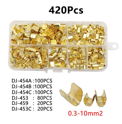 100 buc DJ454 0.3-10mm2 sârmă de cupru în formă de U Terminale de sertizare Conectori de presare la rece Conectori de sârmă de andocare pentru sârmă de sârmă Termin