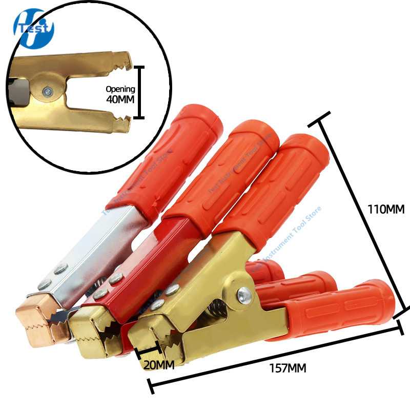 2 kom/1 par 157 mm pobakrene izolirane kopče za automobilske akumulatore Aligator stezaljke 500 A crveno crne